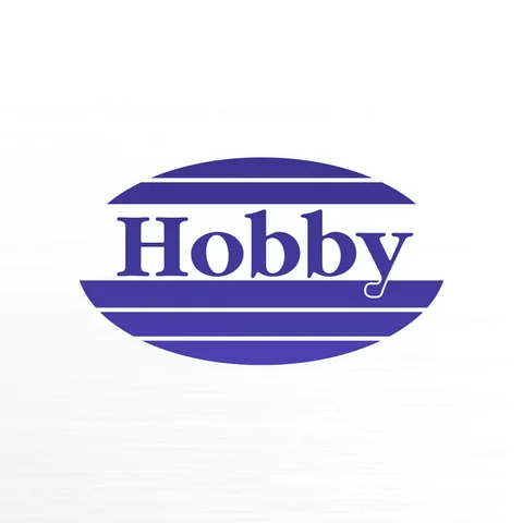 Ovaal Hobby-logo in blauw