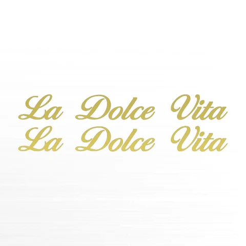 Bootnaam La Dolce Vita in goud schuinschrift
