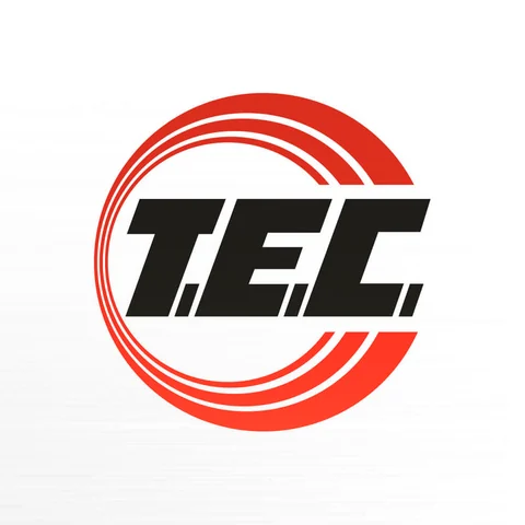T.E.C.-logo in een rode cirkel