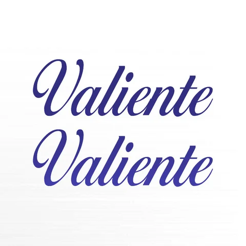 Bootnaam Valiente in donkerblauw schuinschrift