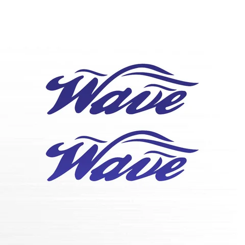 Bootnaam Wave in donkerblauw met golflijn