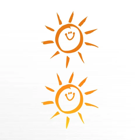 Lachende zonnetjes in oranje